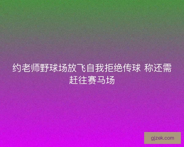 约老师野球场放飞自我拒绝传球 称还需赶往赛马场